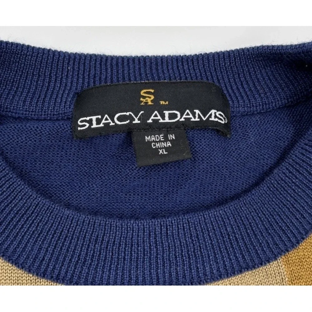 Stacy Adams Men's‎ XL Wool Blend Blue Pullover Lightweight Sweater